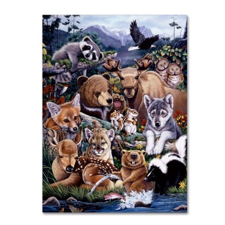 Trademark Fine Art Jenny Newland 'Forest Friends' Canvas Art, 18x24 ALI1933-C1824GG